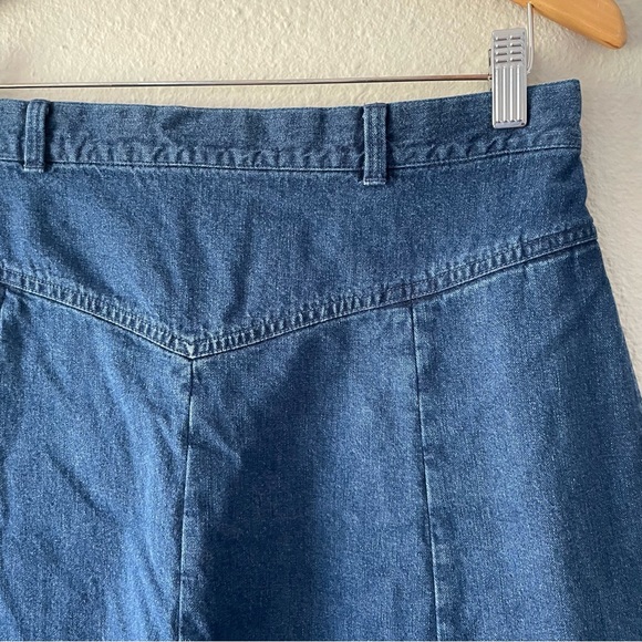 Vintage Orvis Denim Skirt Women’s 12P Blue Modest Prairie Western A-Line Cottage - Picture 4 of 12